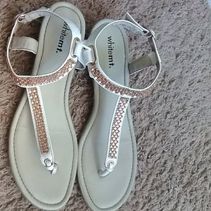 Sandals by whitemt. Gold cream sandals